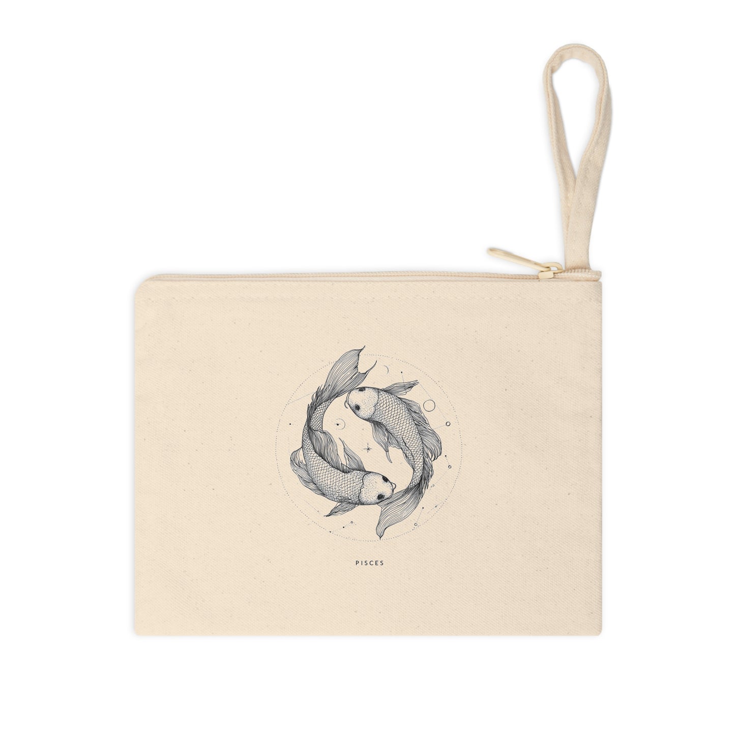 Pisces Zodiac Accessory Zipper Pouch, Astrology Makeup Bag, Fish Design Pouch, Gift for Astrology Lovers, Zodiac Sign Cosmetcics Storage