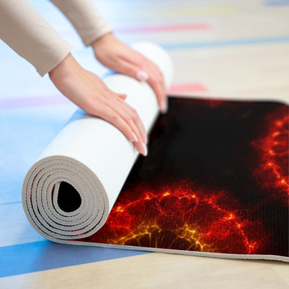 Fire Element Yoga Mat | Aries Leo Sagittarius | Vibrant Mandala Foam Mat