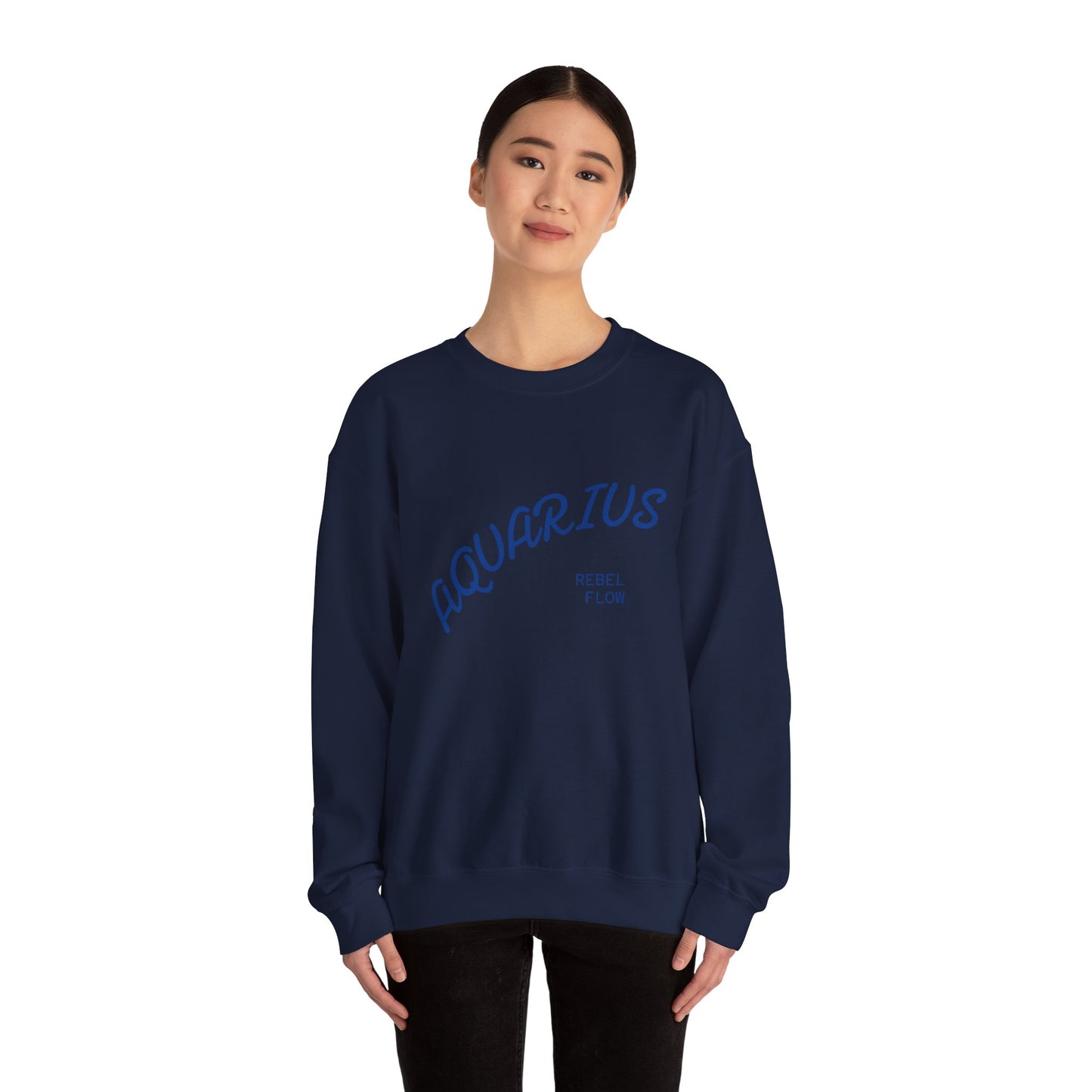 Air Element Aquarius Crewneck Sweatshirt | ♒ Rebel Flow | Psychedelic Zodiac Apparel