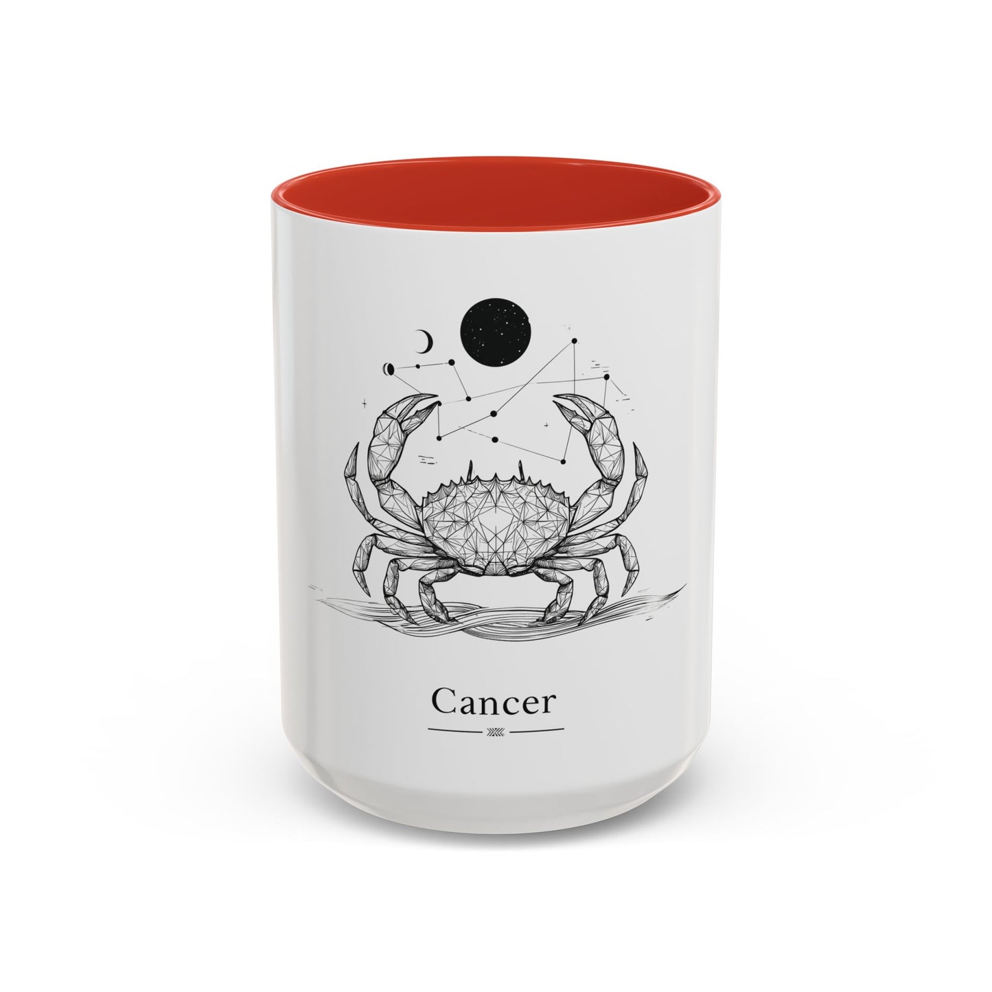 Cancer Zodiac Accent Coffee Mug - Astrology Gift, Personalized Mug, Celestial Design, Horoscope Lover, Zodiac Sign Coffee Cup