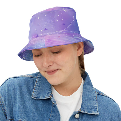 Cosmic Print Bucket Hat, Stylish Headwear, Trendy Summer Accessory, Perfect for Festivals, Outdoor Adventures, Gift for Space Lovers