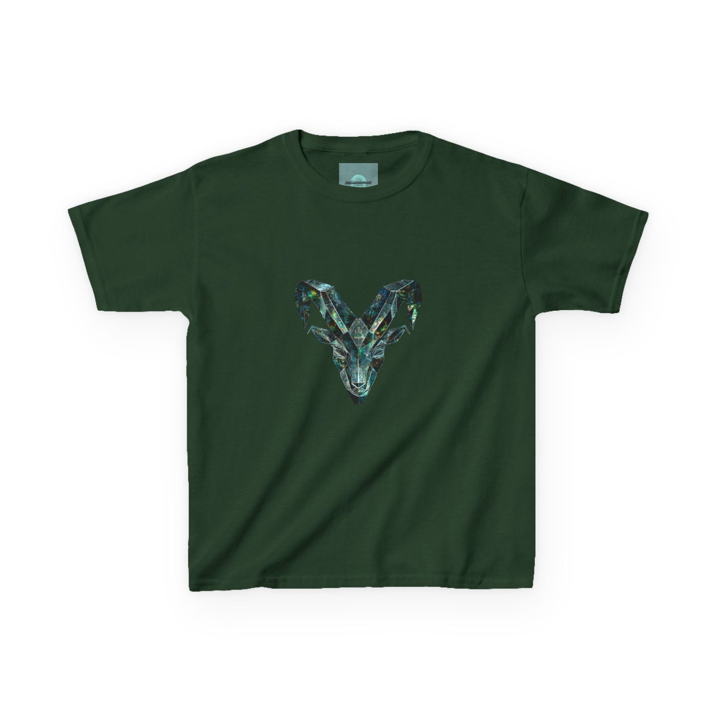 Geometric Ram Kids Tee - Stylish Cotton Shirt for Boys & Girls, Perfect for Birthdays, Casual Wear, Nature Lovers, Unique Gift Idea