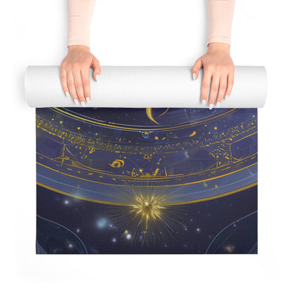 Cosmic Vibes Foam Yoga Mat, Meditative Exercise Mat, Yoga Gift, Indoor Workout, Spiritual Practice, Mindfulness Accessory