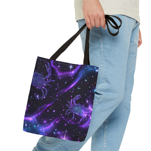 Water Element Cancer Tote Bag | ♋ Cosmic Crab | Psychedelic Shopping Bag