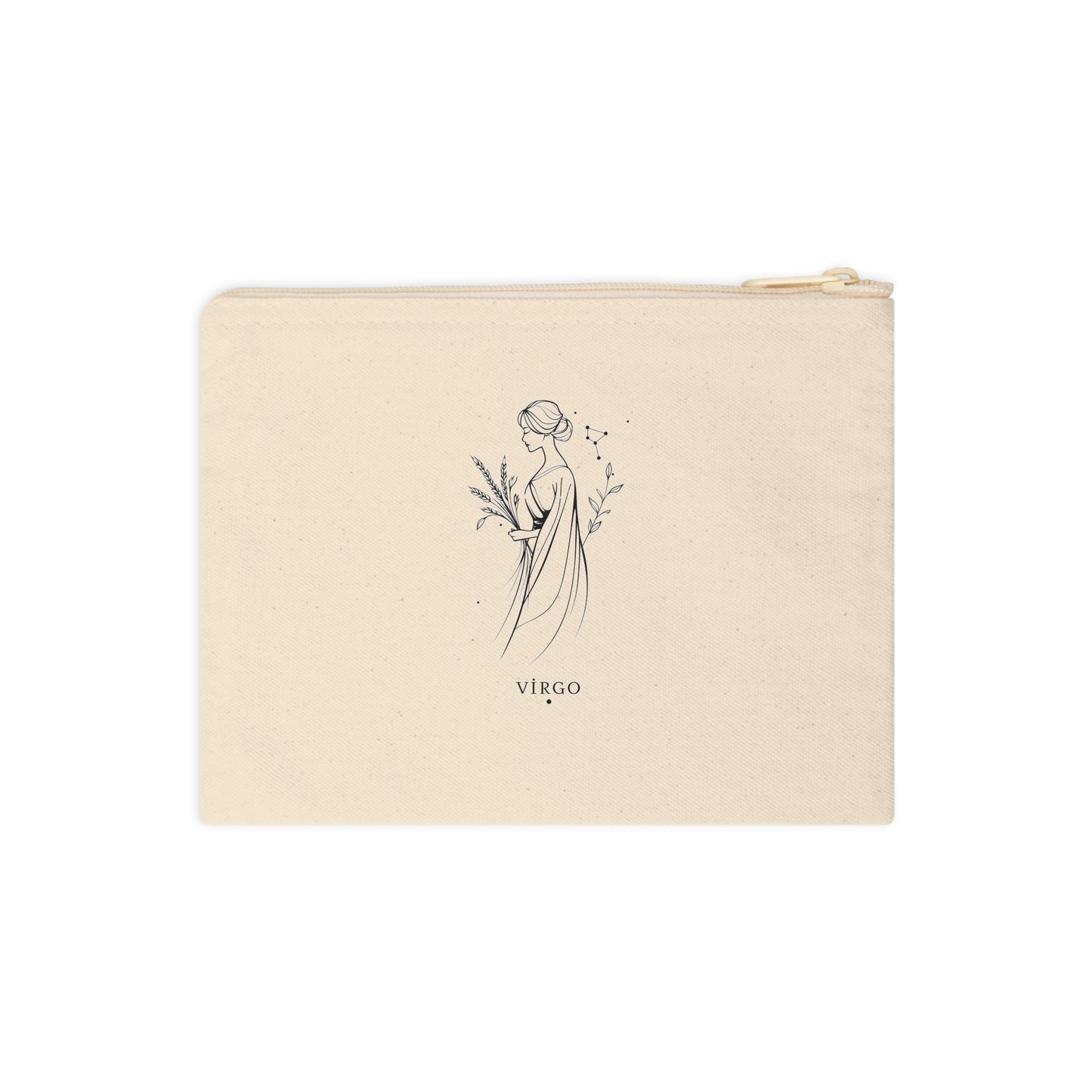 Virgo Zodiac Accessory Pouch, Astrology Gift, Zipper Bag, Celestial Makeup Organizer, Personalized Virgo Accessories, Horoscope Pouch