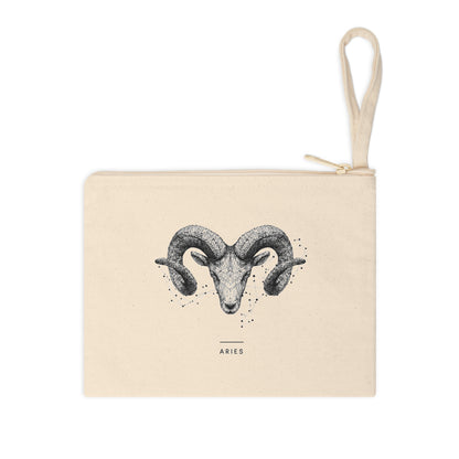 Aries Zodiac Accessory Zipper Pouch, Astrology Travel Bag, Gift for Aries, Horoscope Pouch, Birthday Gift, Zodiac Sign Accessories