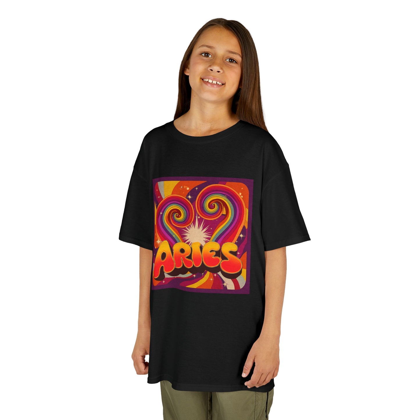 Aries Kids Cotton Tee, Fun Graphic Tee for Astrology Lovers, Birthday Gift for Kids, Trendy Youth Apparel, Zodiac Sign T-Shirt