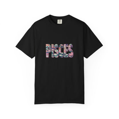 Pisces Unisex Garment-Dyed T-Shirt, Astrology Tee, Zodiac Shirt, Birthday Gift, Horoscope Apparel, Eco-Friendly Fashion