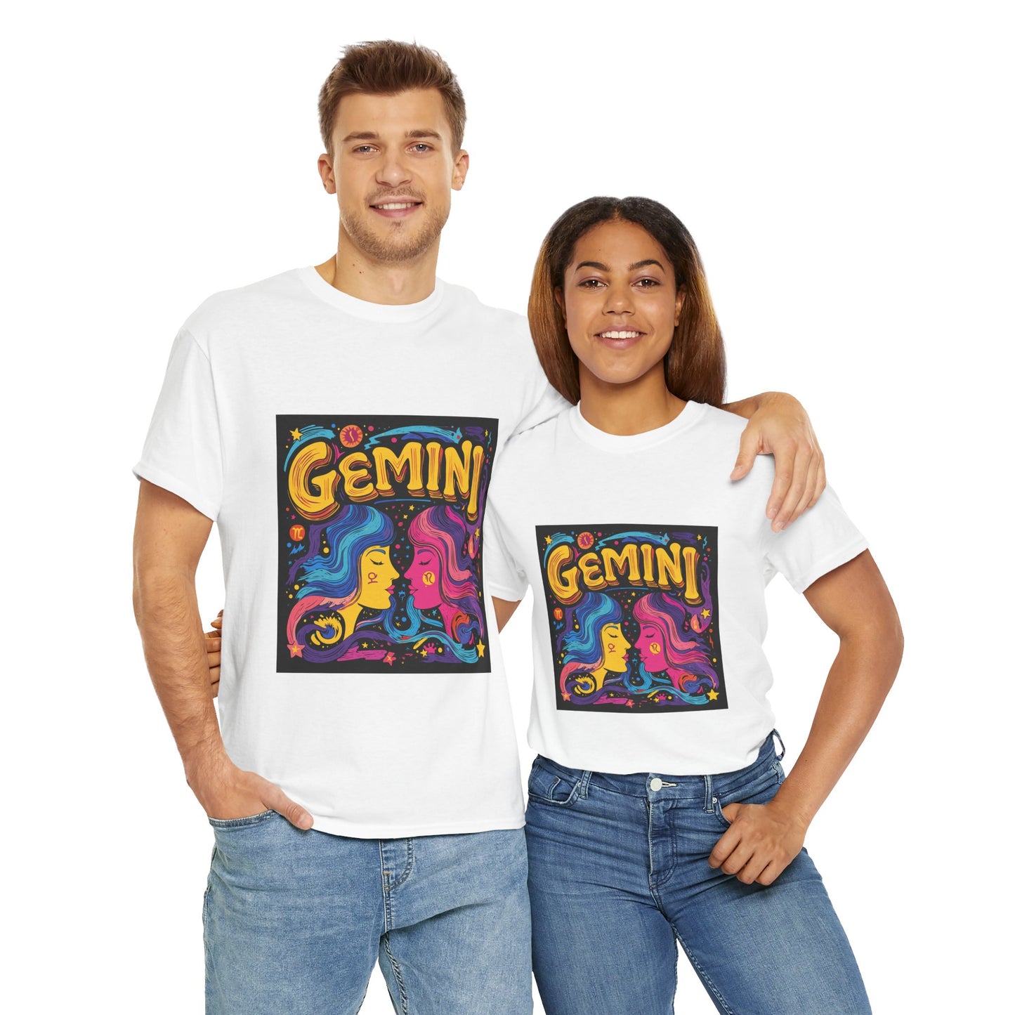 Gemini Unisex Heavy Cotton Tee - Celebrate Your Zodiac Sign, Astrology Shirt, Horoscope Gift, Stylish Graphic Tee, Birthday Gift