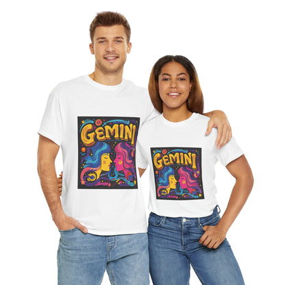 Gemini Unisex Heavy Cotton Tee - Celebrate Your Zodiac Sign, Astrology Shirt, Horoscope Gift, Stylish Graphic Tee, Birthday Gift