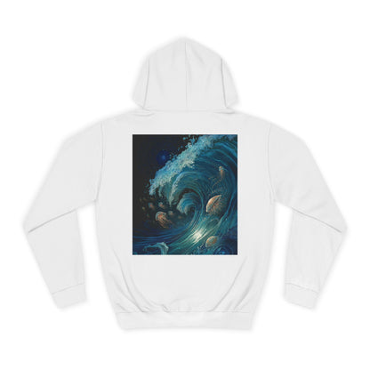 Water Element Cosmic Wave Unisex Hoodie - Elemental Flow Sweatshirt, Aquatic Energy Gift, Celestial Tide Design