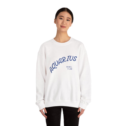 Air Element Aquarius Crewneck Sweatshirt | ♒ Rebel Flow | Psychedelic Zodiac Apparel