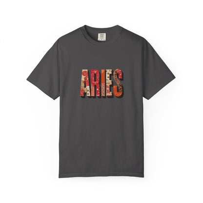 Aries Inspired Unisex Garment-Dyed T-Shirt | Astrology Gift, Zodiac Tee, Birthday Apparel, Horoscope Shirt