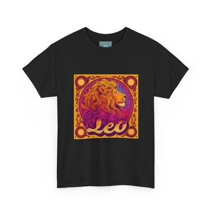 Leo Zodiac Tee - Unisex Heavy Cotton Tee, Astrology Shirt, Horoscope Gift, Leo Birthday Celebration, Casual Everyday Wear