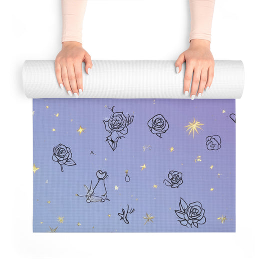 Colorful Floral Foam Yoga Mat, Floral Fitness Mat, Exercise Mat, Yoga Gifts, Meditation Accessory, Home Workout Decor