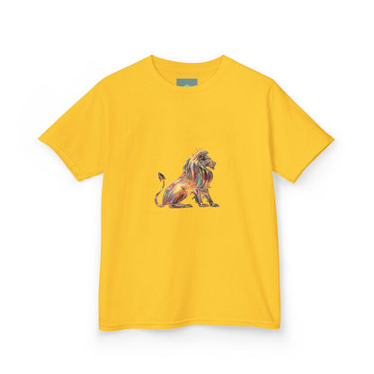 Colorful Lion Kids Heavy Cotton Tee, Fun Animal Shirt, Kids Graphic Tee, Birthday Gift, Cute Animal Apparel, Safari Style, Everyday Wear