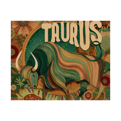 Matte Taurus Poster, Astrology Wall Art, Zodiac Decor, Cow Artwork, Gift for Taurus, Home Decoration