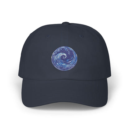 Stylish Classic Dad Cap with Glittery Ocean Design - Perfect for Beach Days, Casual Outings, Gifts for Dads & Outdoor Adventures
