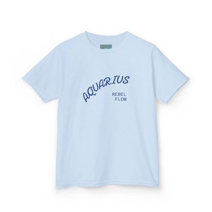 Air Element Aquarius Kids Tee | ♒ Cosmic Waves | Psychedelic Youth Shirt