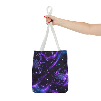 Water Element Cancer Tote Bag | ♋ Cosmic Crab | Psychedelic Shopping Bag
