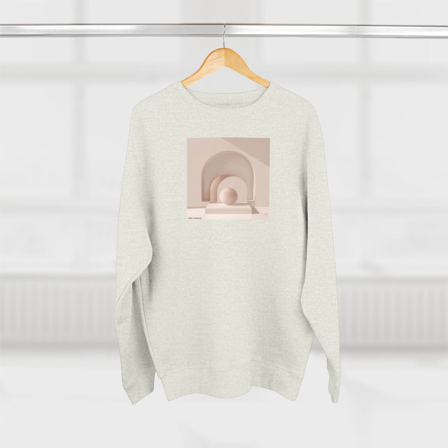 Minimalist Archway Crewneck Sweatshirt — Neutral Geometric Abstract Design