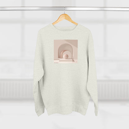 Minimalist Archway Crewneck Sweatshirt — Neutral Geometric Abstract Design