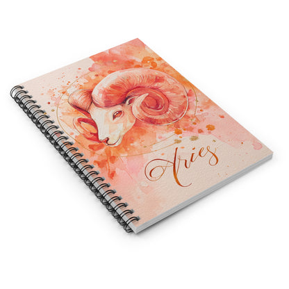 Aries Spiral Notebook - Perfect for Astrology Lovers, Journaling, Note Taking, Gifts for Birthdays, New Year, & Study