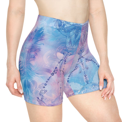 Libra Air Element Women's Biker Shorts - Zodiac Harmony Athletic Wear, Astrology Fitness Gift, Celestial Balance Design