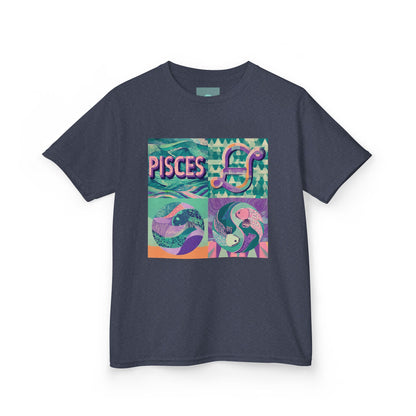Pisces Kids Heavy Cotton Tee, Astrology Shirt, Zodiac Tee, Birthday Gift, Graphic T-Shirt