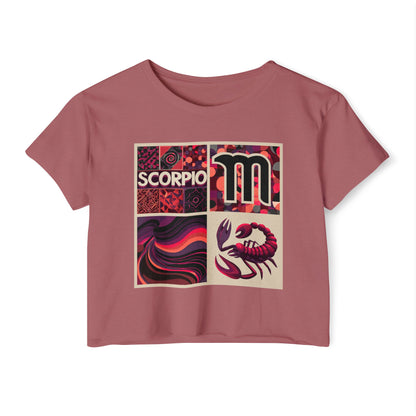 Scorpio Festival Crop Top | Astrology Tee, Women's Crop Top, Zodiac Apparel, Summer Top, Bohemian Style