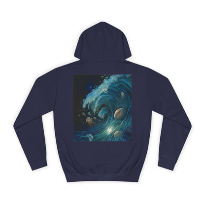 Water Element Cosmic Wave Unisex Hoodie - Elemental Flow Sweatshirt, Aquatic Energy Gift, Celestial Tide Design