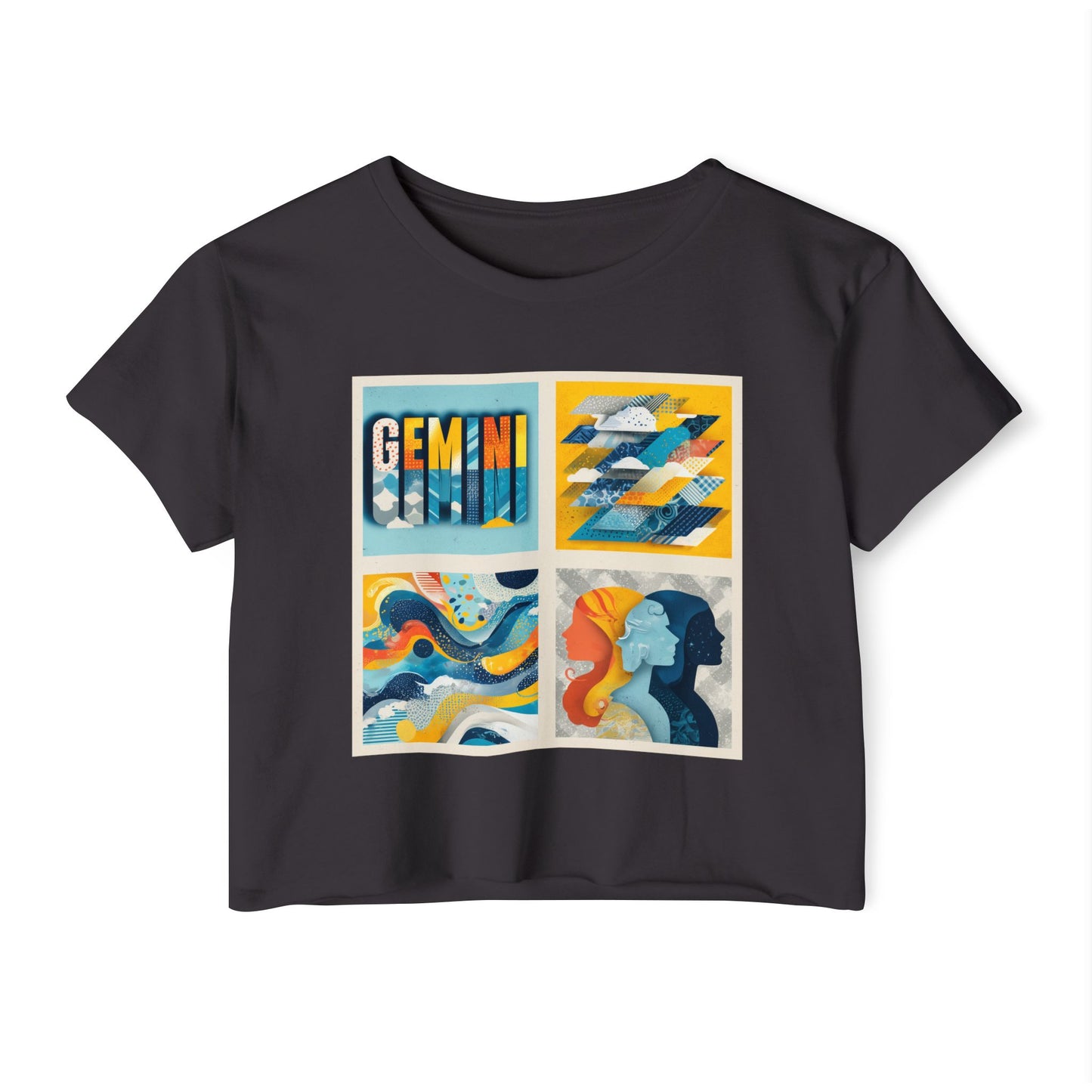 Gemini Festival Crop Top, Astrology Shirt, Women's Summer Top, Boho Crop Shirt, Birthday Gift, Festival Wear, Zodiac Apparel