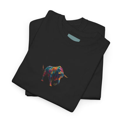 Vibrant Bull Unisex Cotton Tee, Animal Lover Shirt, Casual Graphic T-Shirt, Gift for Him/Her, Unique Art Tee, Spunky Outfit