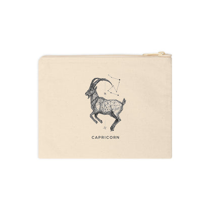 Astrological Capricorn Zipper Pouch, Horoscope Gift, Astro Accessory, Zodiac Themed Bag, Astrology Storage Pouch, Celestial Decor