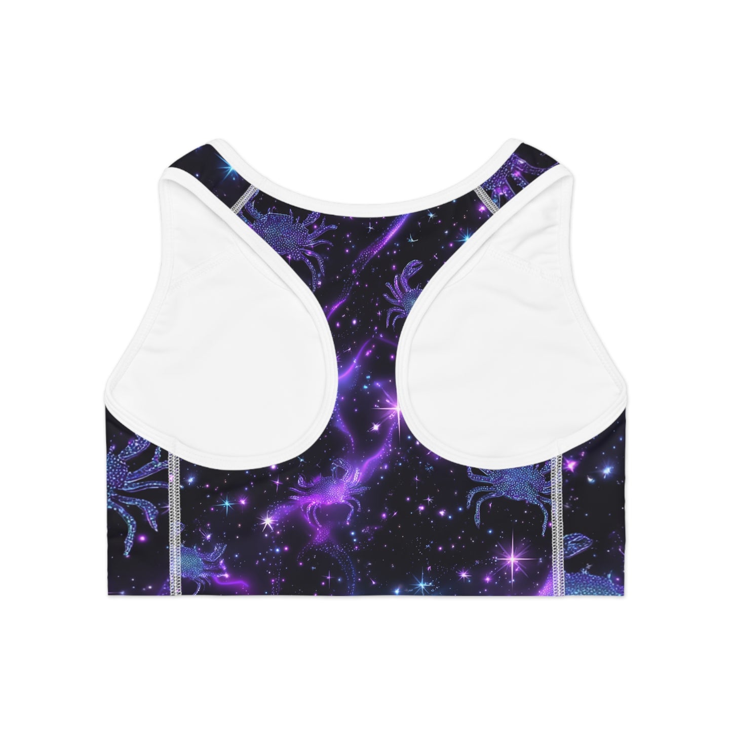 Water Element Cancer Sports Bra | ♋ Cosmic Crab | Psychedelic Activewear