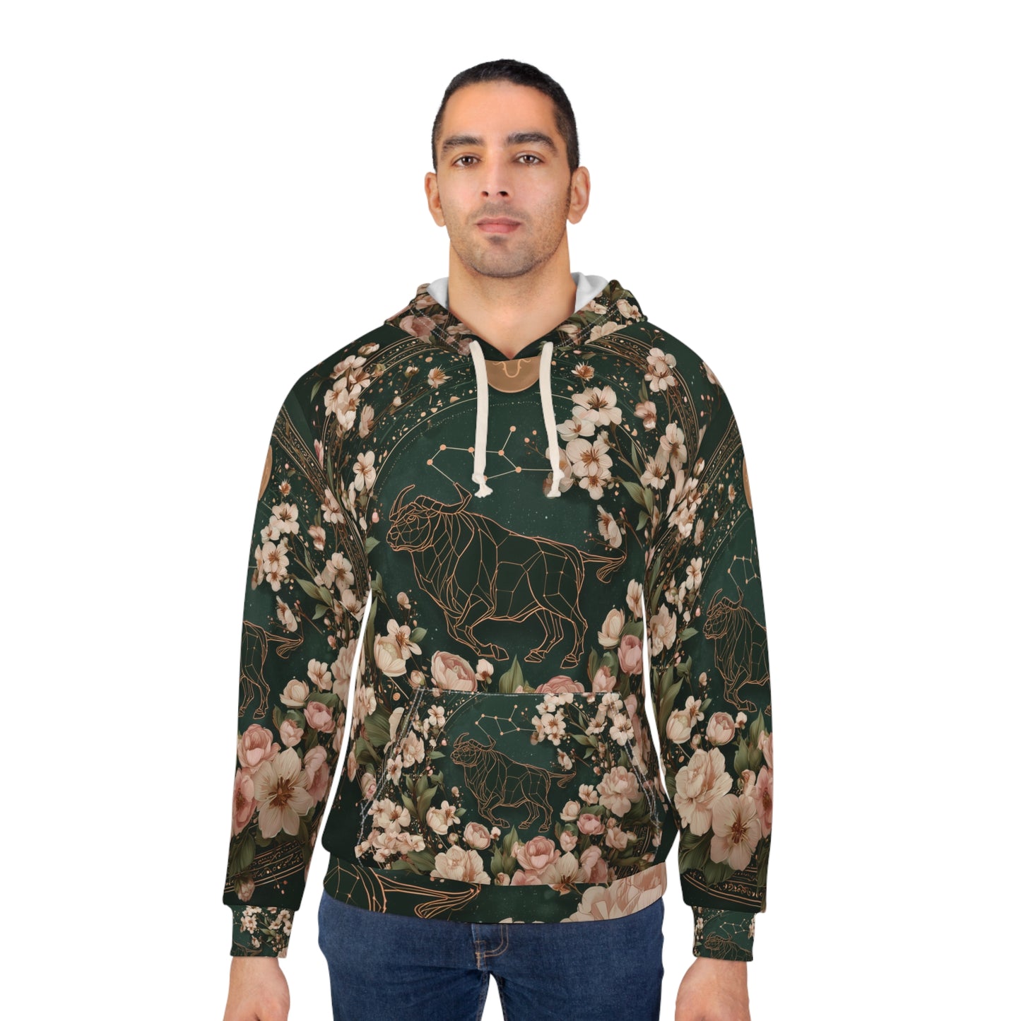 Floral Lion Design Pullover Hoodie, Cozy Unisex Sweatshirt, Nature Lovers Gift, Casual Wear, Birthday Present, Unique Apparel