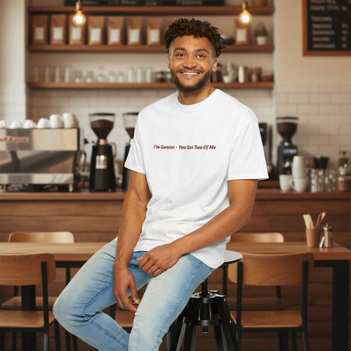 I’m Gemini- You Get Two Of Me - Embroidery Gemini T-shirt, Zodiac Tee, Astrology Shirt, Twin Sign Apparel, Horoscope Top