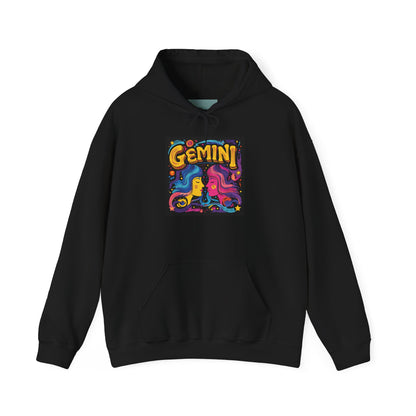 Gemini Zodiac Hoodie, Unisex Astrology Sweatshirt, Star Sign Gifts, Colorful Astrology Pullover, Birthday Gift for Geminis, Celestial Style