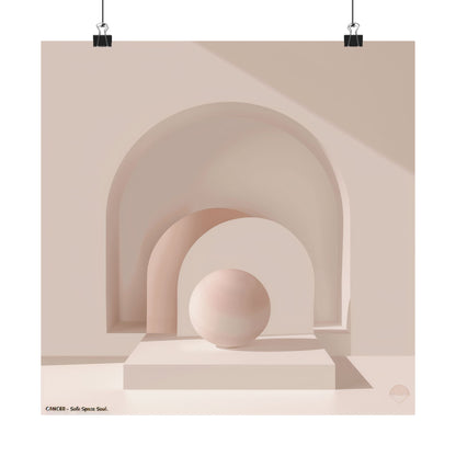 Minimalist Arch & Sphere Satin Poster — Neutral Beige Modern Wall Art (210gsm)