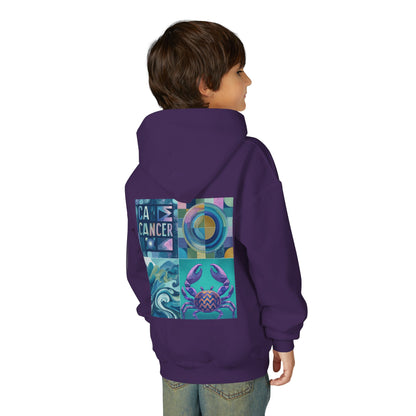 Cancer Zodiac Hoodie for Youth, Astrology Gift, Cool Sweatshirt for Teens, Astrology Apparel, Birthday Gifts, Zodiac Sign Sweatshirt