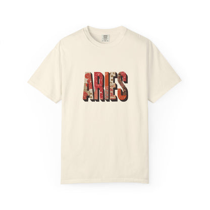Aries Inspired Unisex Garment-Dyed T-Shirt | Astrology Gift, Zodiac Tee, Birthday Apparel, Horoscope Shirt