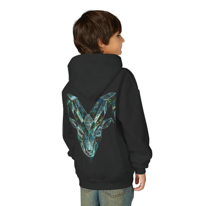 Earth Element Capricorn Hooded Sweatshirt | ♑ Mountain Ram | Psychedelic Zodiac Hoodie