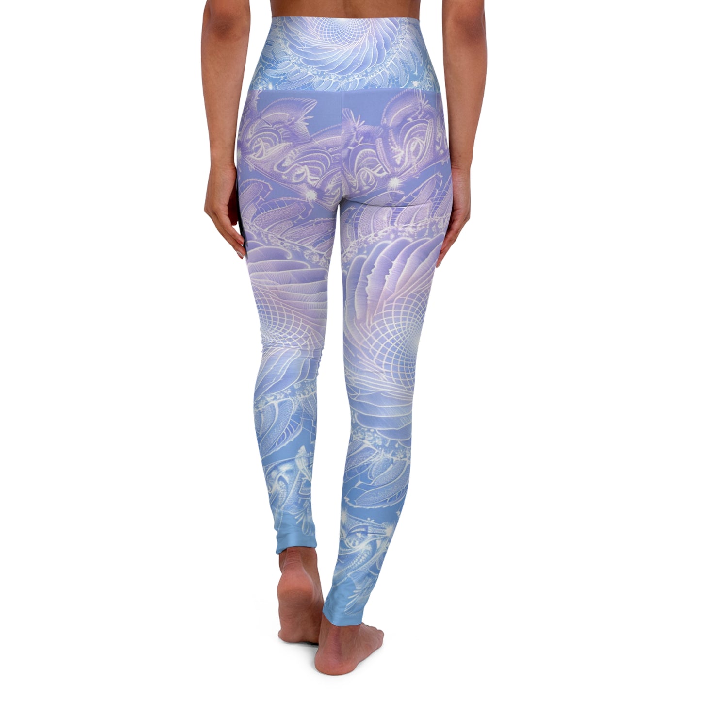 Libra Air Element High Waisted Yoga Leggings - Zodiac Harmony Ocean Wave, Astrology Fitness Gift, Celestial Balance Design