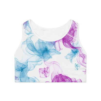 Vibrant Smoke Sports Bra, Yoga Bra, Activewear Top, Workout Wear, Fitness Apparel, Gift for Athletes