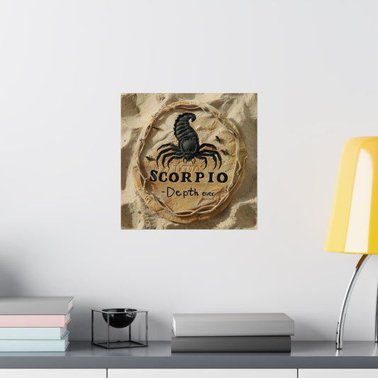 Scorpio Satin Poster – 'Depth Over Noise' Zodiac Wall Art