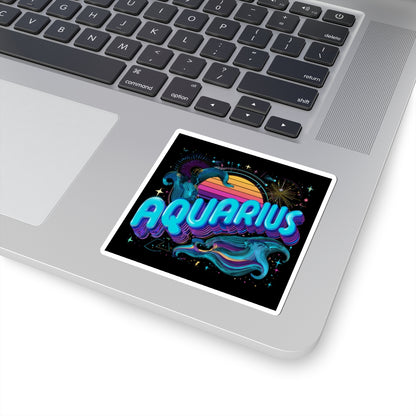 Aquarius Kiss-Cut Stickers | Astrology Stickers for Zodiac Lovers, Horoscope Decor, Laptop Stickers, Gifts for Aquarius