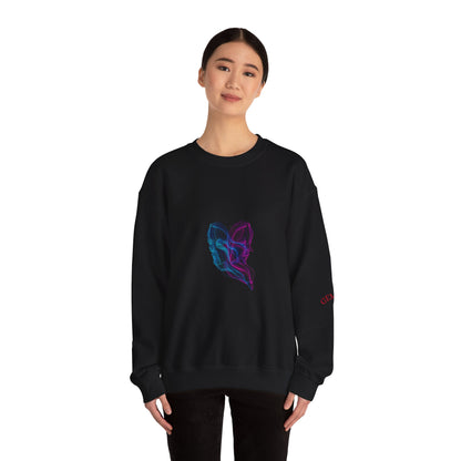 Neon Faces Crewneck Sweatshirt | Unisex Relaxed Hoodie, Graphic Sweatshirt, Modern Streetwear, Unique Gift, Festival Clothing