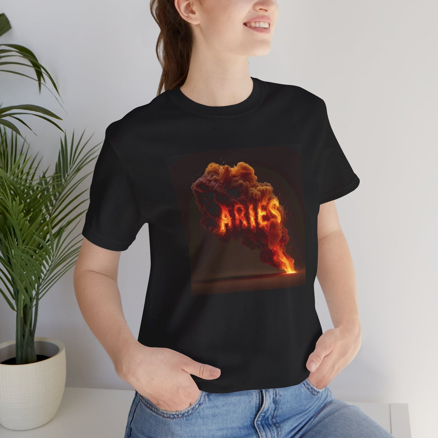 Unisex Aries Graphic Tee, Astrology Shirt, Zodiac Enthusiast Gift, Black T-Shirt for Aries, Birthday Gift for Aries