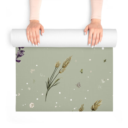 Botanical Foam Yoga Mat for Mindful Practice, Eco-friendly Exercise Mat, Yoga Accessory, Gift for Fitness Lovers, Meditation Mat