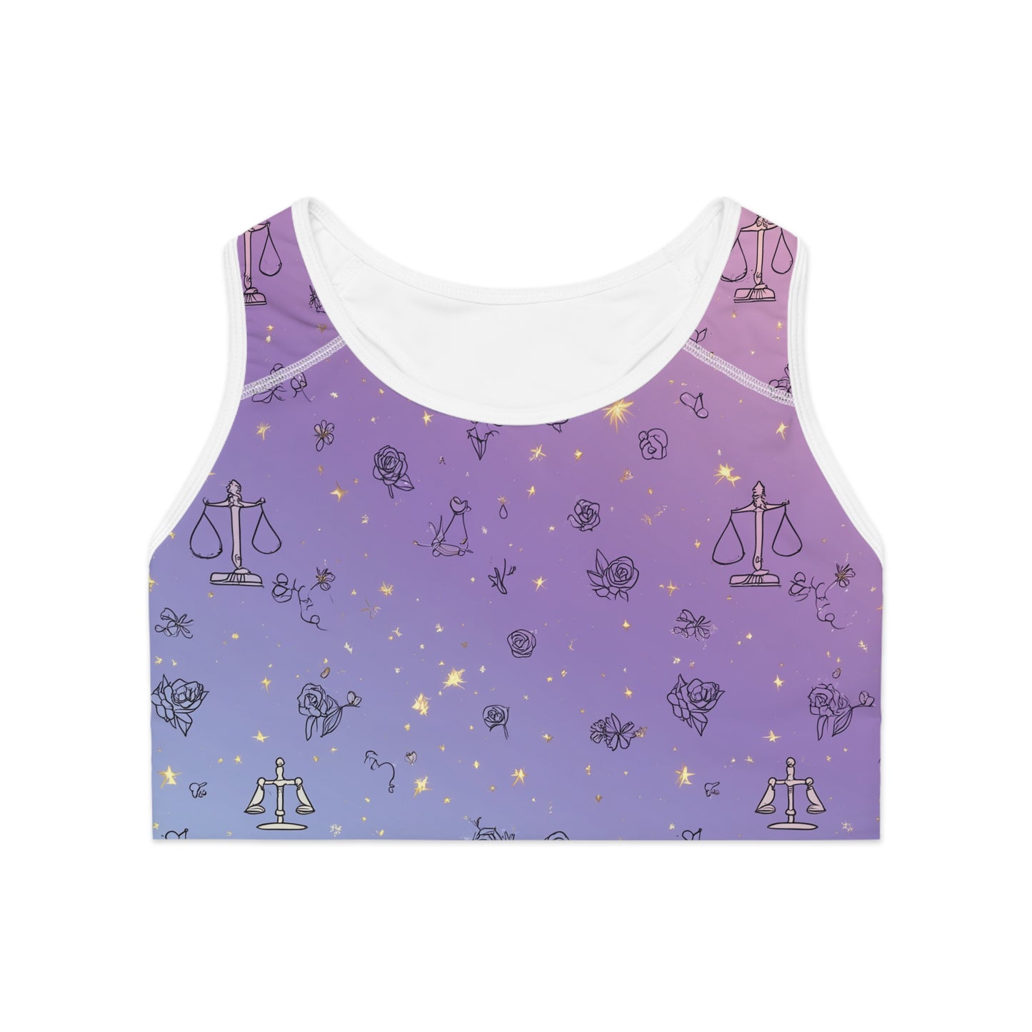 Balance & Stars Sports Bra, Cute Athleisure Top, Workout Gear, Yoga Bra, Gift for Her, Fitness Apparel